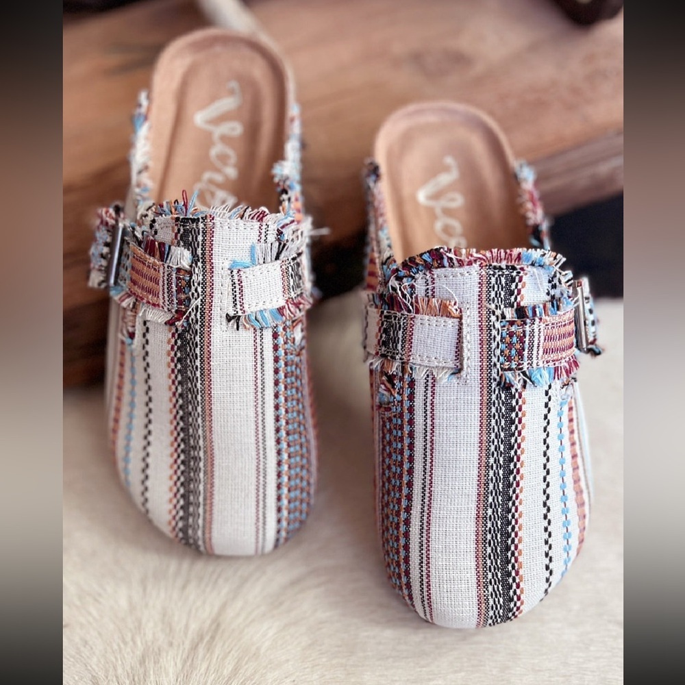 NIB Brand New In Box Very G Multi Colored Basket Clogs Slip On Shoes Slides - Picture 3 of 6